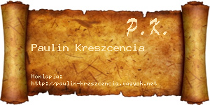 Paulin Kreszcencia névjegykártya